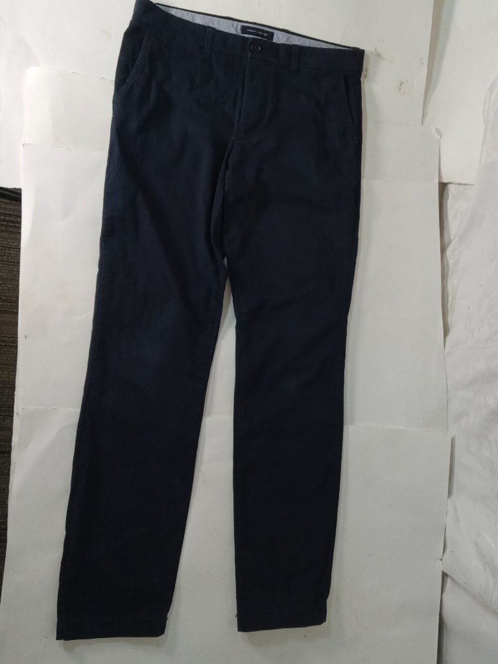 Tommy Hilfiger Tailored Fit Straight Leg Pants Size 32 X 34 Slim Fit Navy Blue